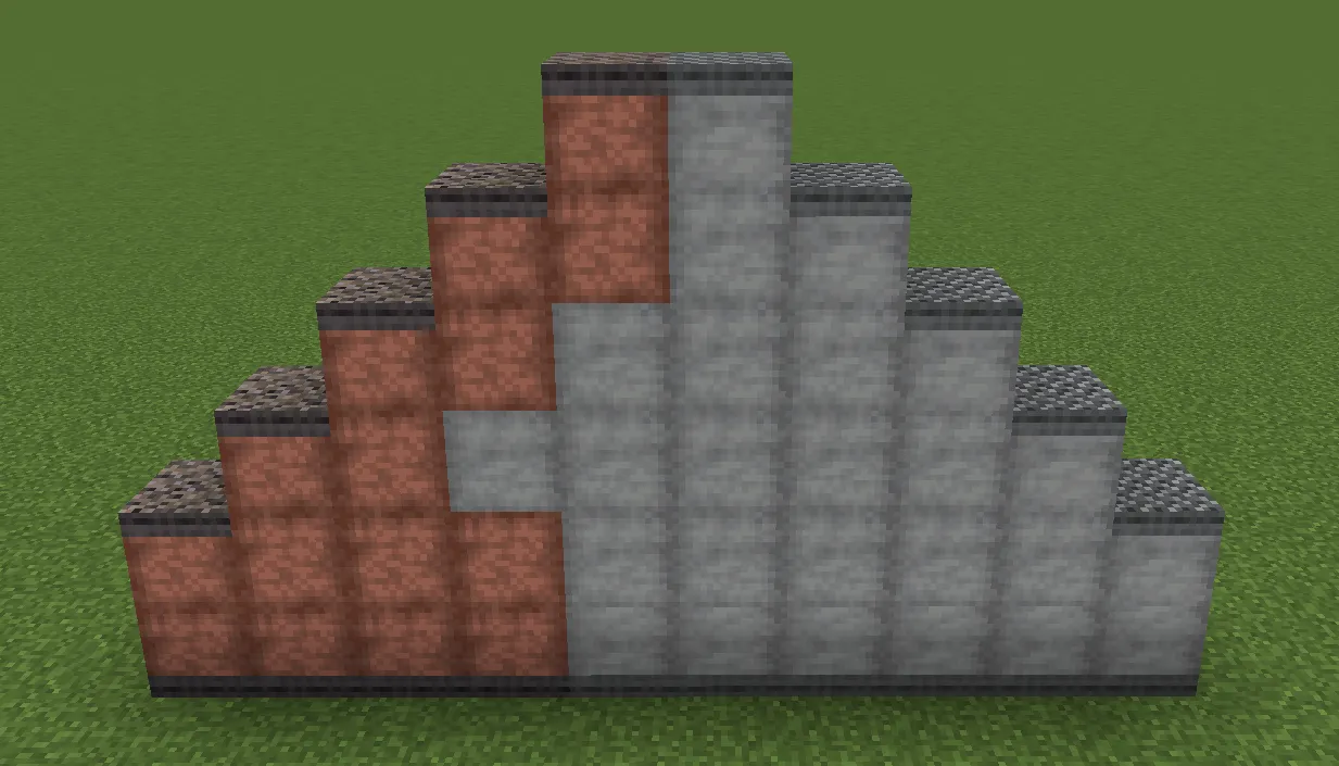 Diamondplate Cyberite stacked into columns of different heights