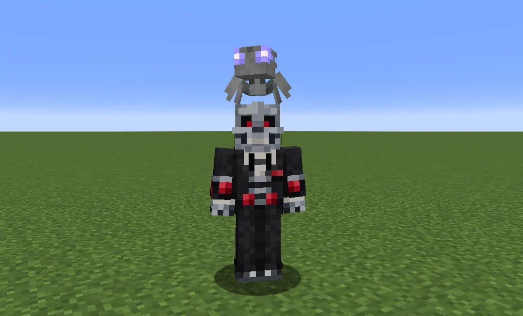 A tamed Scraplet riding on a player's shoulder