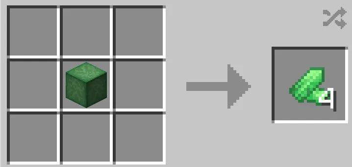 Crafting recipe for Tox-En Shards from a block